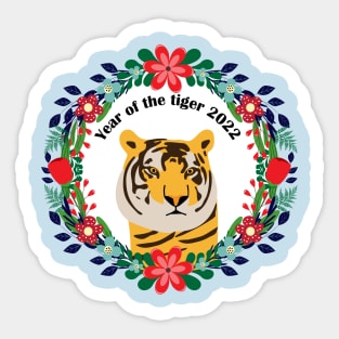 Year of the tiger 2022 - flowers Sticker